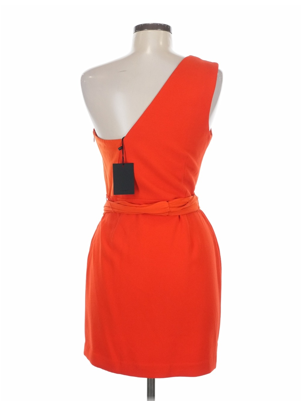 NBD Bright Red-Orange One-Shoulder Mini Dress - Picture 11 of 14